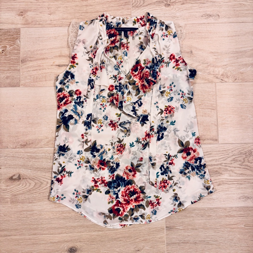 WHBM Floral Sleeveless Blouse - XS